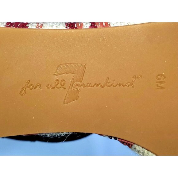 7 for all mankind Women's Multicolor Straw Wedge Sandals Size 6M 1281 - Picture 11 of 12